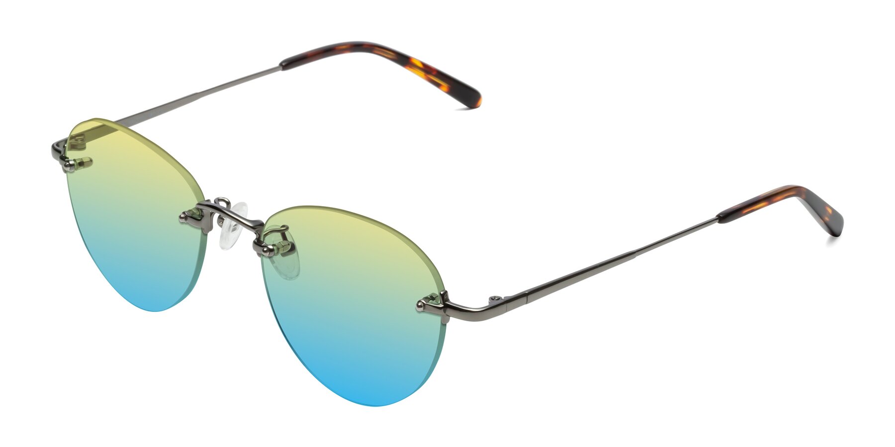 Angle of Quinn in Gunmetal with Yellow / Blue Gradient Lenses
