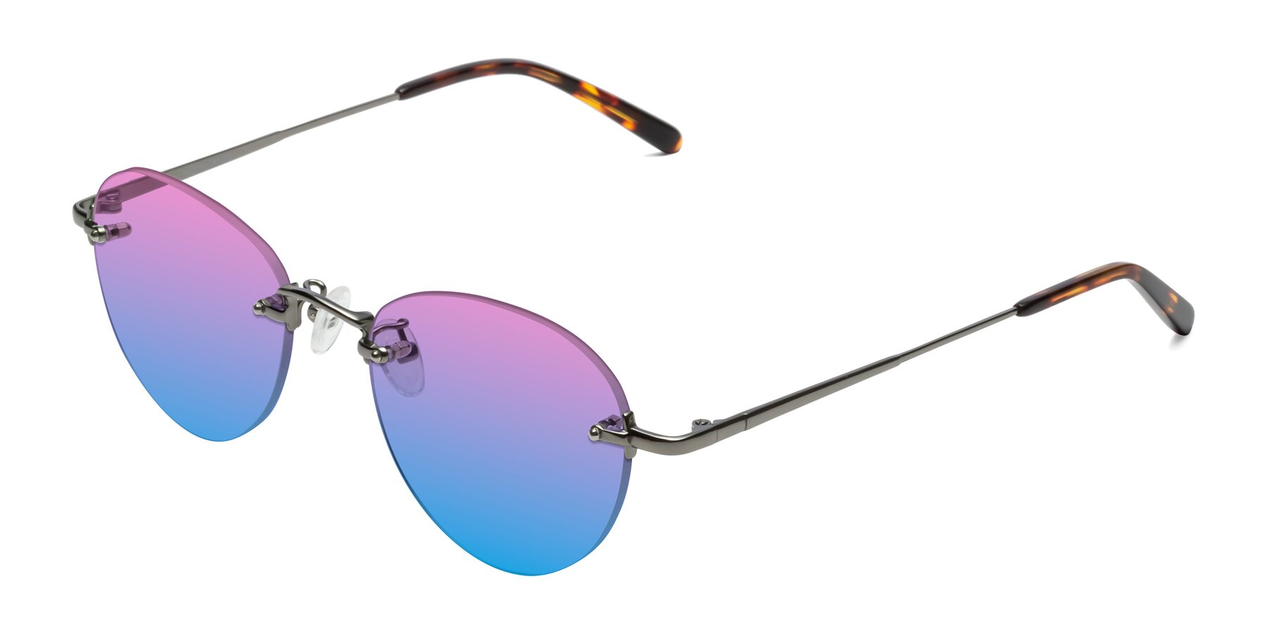 Angle of Quinn in Gunmetal with Pink / Blue Gradient Lenses