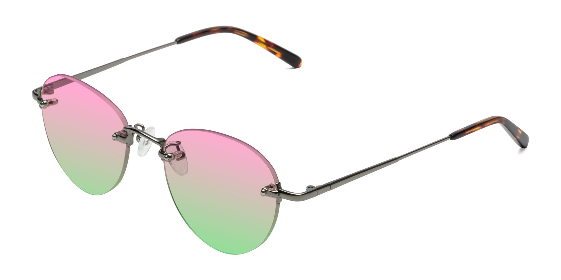 Angle of Quinn in Gunmetal with Pink / Green Gradient Lenses