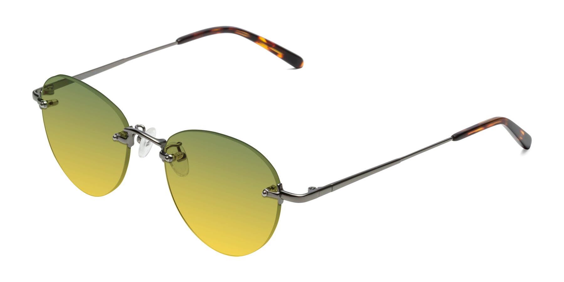 Angle of Quinn in Gunmetal with Green / Yellow Gradient Lenses