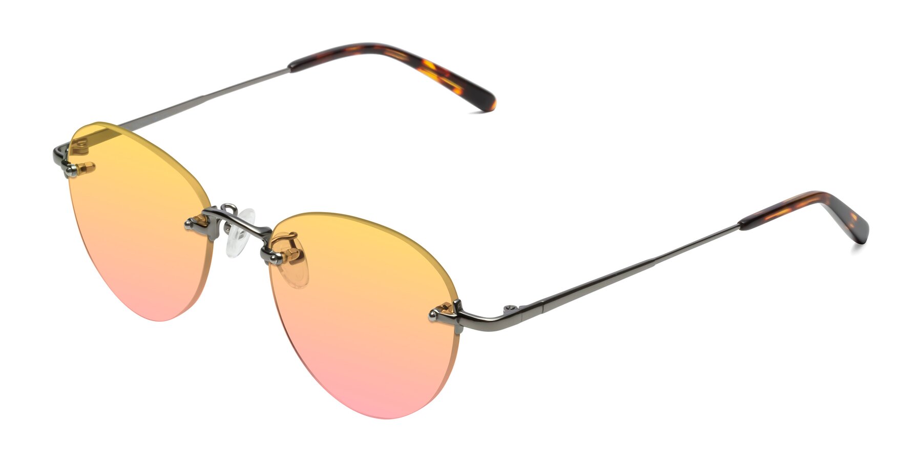 Angle of Quinn in Gunmetal with Yellow / Pink Gradient Lenses