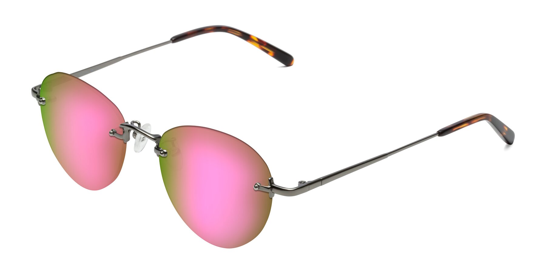 Angle of Quinn in Gunmetal with Pink Mirrored Lenses