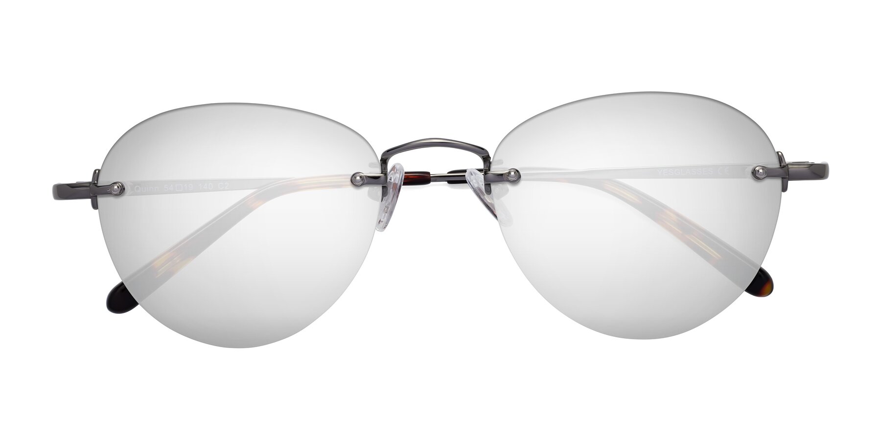 Folded Front of Quinn in Gunmetal with Silver Mirrored Lenses