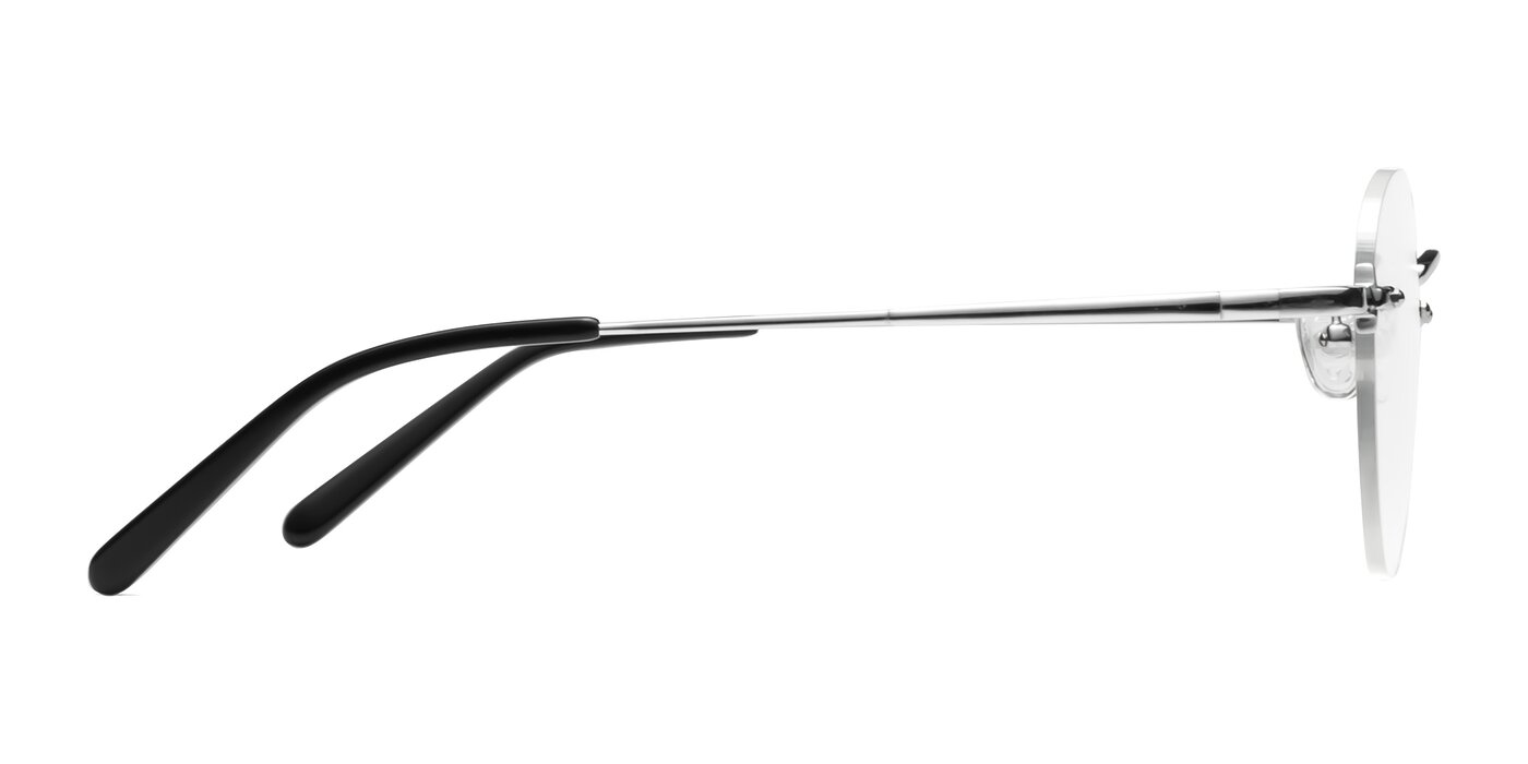 Silver Low Bridge Fit Lightweight Rimless Eyeglasses - Quinn