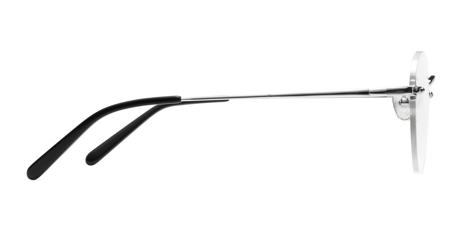 Silver Low Bridge Fit Lightweight Rimless Eyeglasses - Quinn