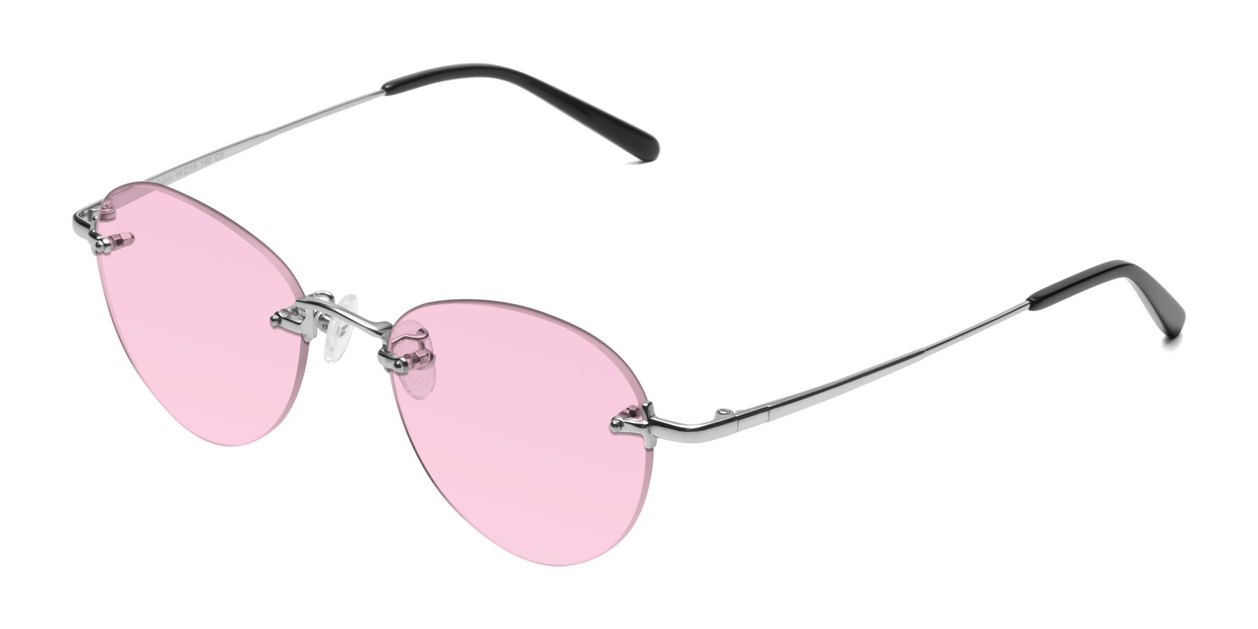 Angle of Quinn in Silver with Light Pink Tinted Lenses