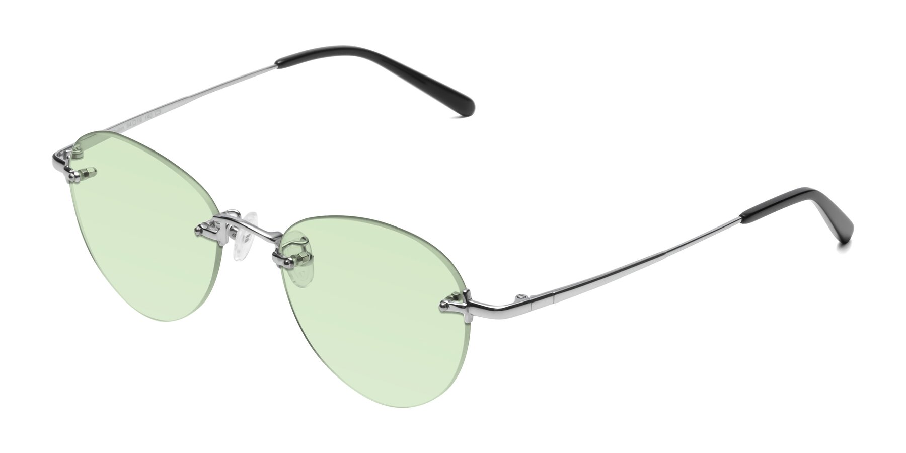 Angle of Quinn in Silver with Light Green Tinted Lenses