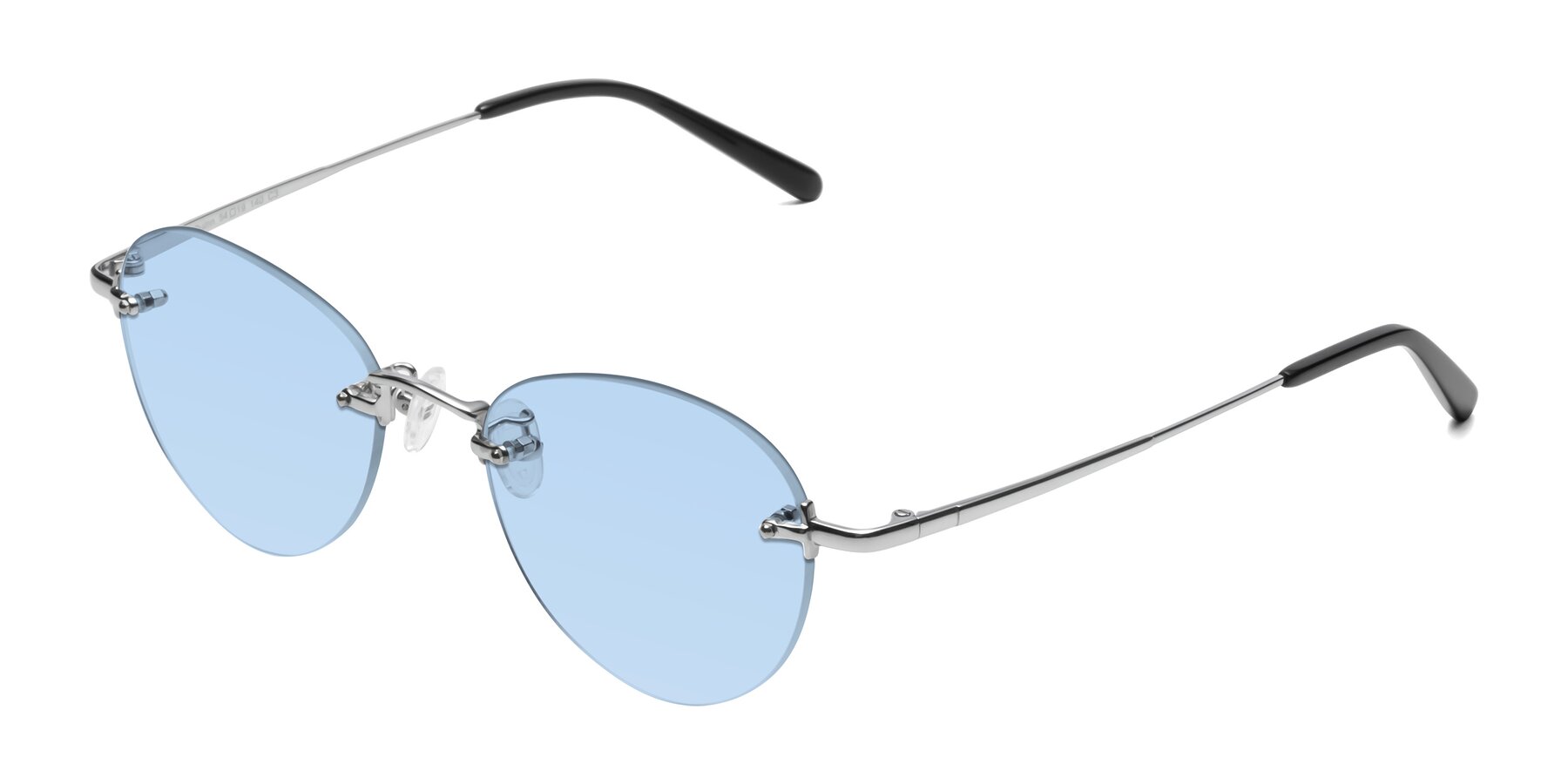 Angle of Quinn in Silver with Light Blue Tinted Lenses