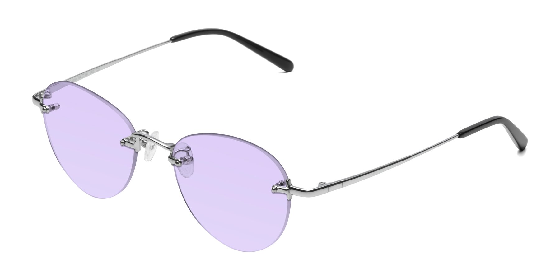 Angle of Quinn in Silver with Light Purple Tinted Lenses