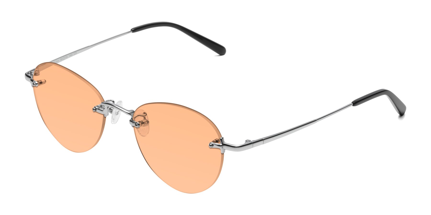 Angle of Quinn in Silver with Light Orange Tinted Lenses