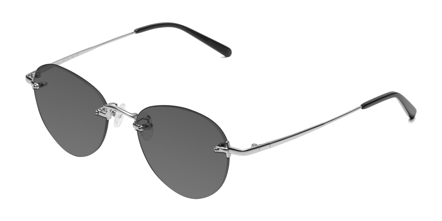 Angle of Quinn in Silver with Medium Gray Tinted Lenses