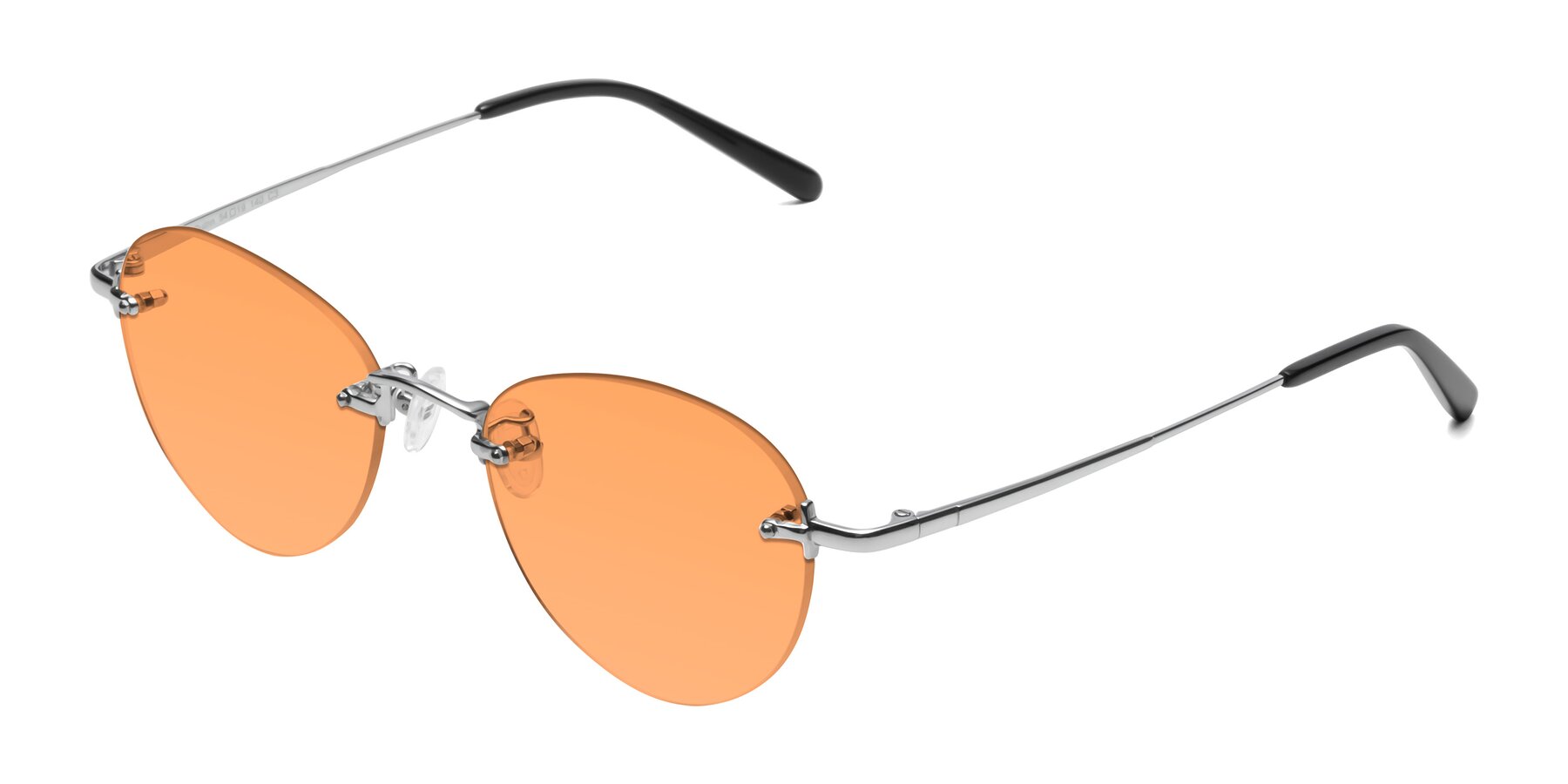 Angle of Quinn in Silver with Medium Orange Tinted Lenses