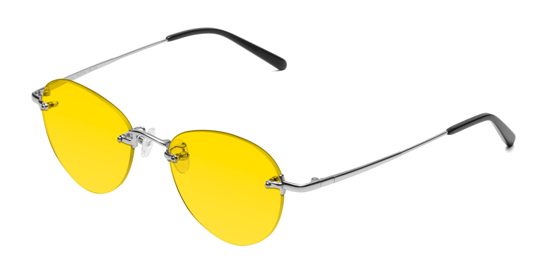 Angle of Quinn in Silver with Yellow Tinted Lenses