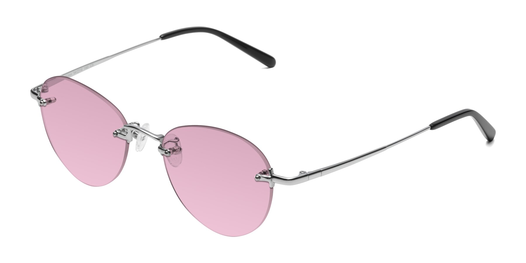 Angle of Quinn in Silver with Light Wine Tinted Lenses