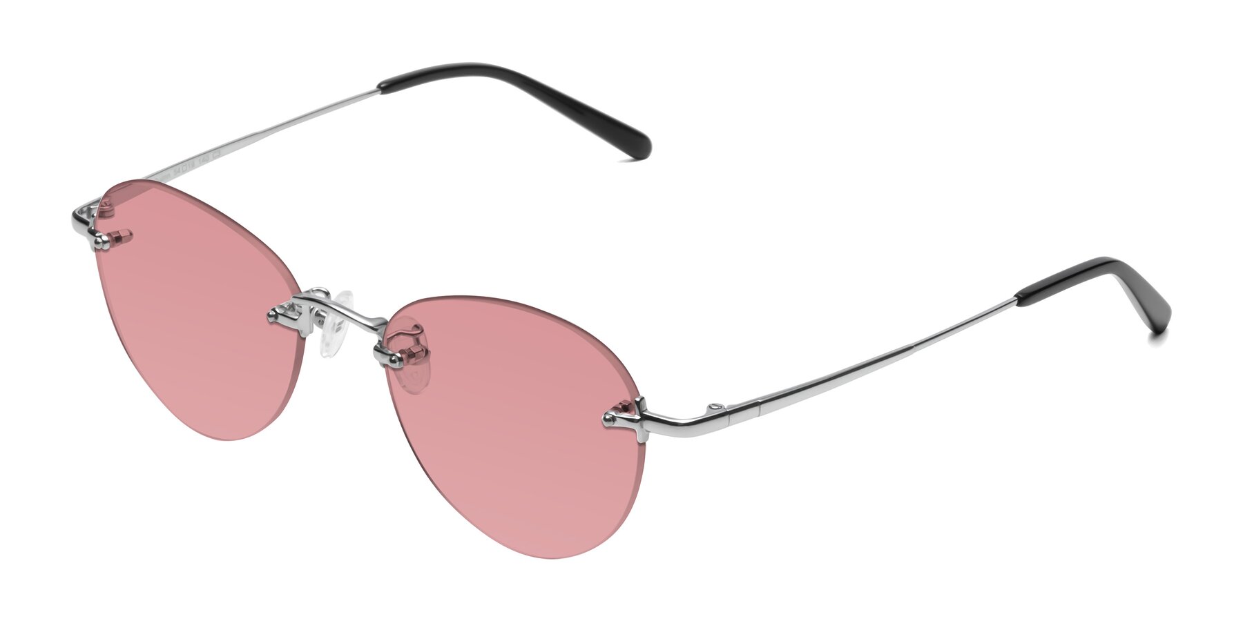 Angle of Quinn in Silver with Medium Garnet Tinted Lenses