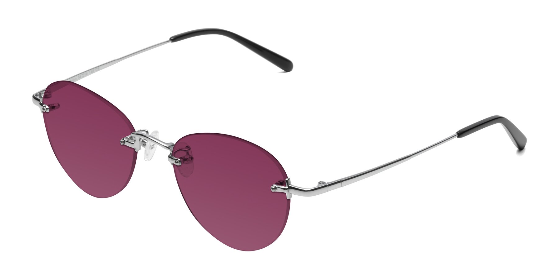 Angle of Quinn in Silver with Wine Tinted Lenses