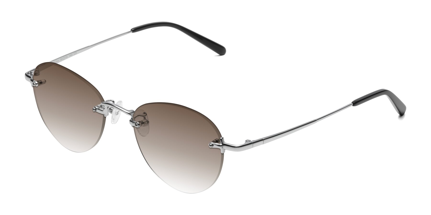 Angle of Quinn in Silver with Brown Gradient Lenses
