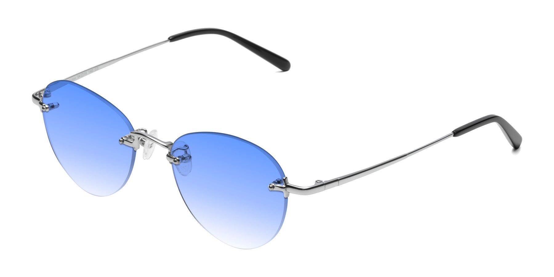 Angle of Quinn in Silver with Blue Gradient Lenses