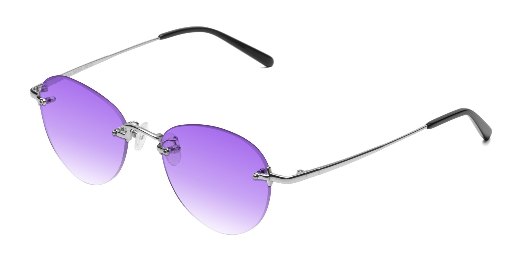 Angle of Quinn in Silver with Purple Gradient Lenses