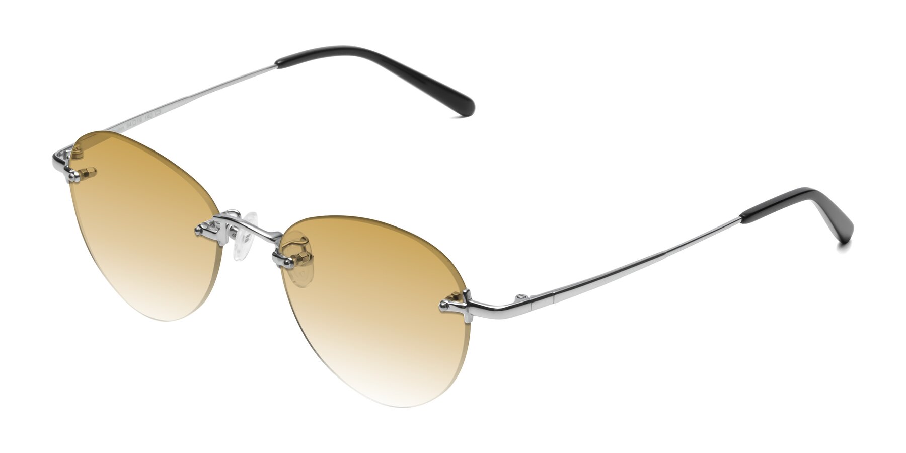 Angle of Quinn in Silver with Champagne Gradient Lenses