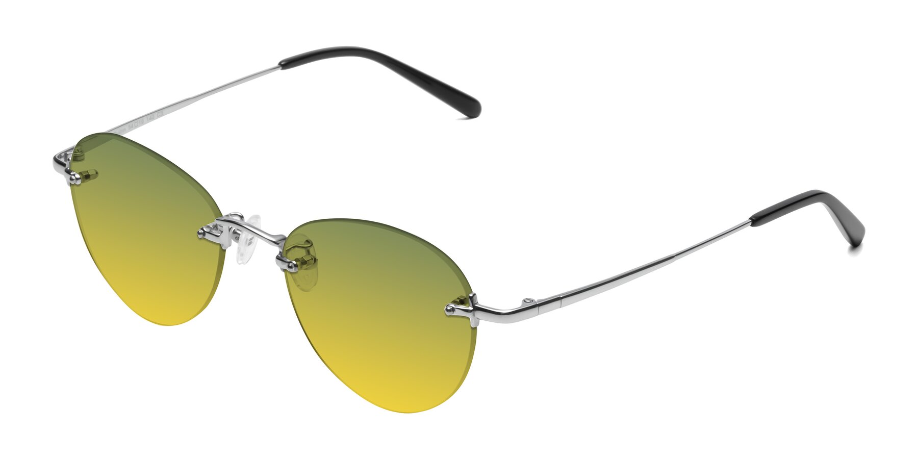 Angle of Quinn in Silver with Green / Yellow Gradient Lenses