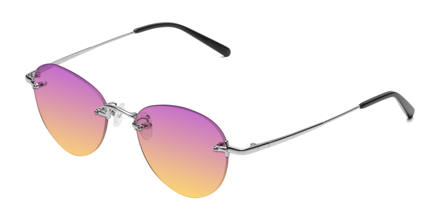 Angle of Quinn in Silver with Purple / Yellow Gradient Lenses