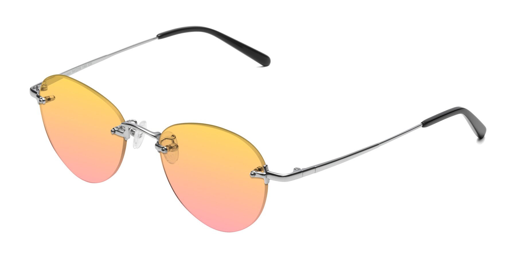 Angle of Quinn in Silver with Yellow / Pink Gradient Lenses