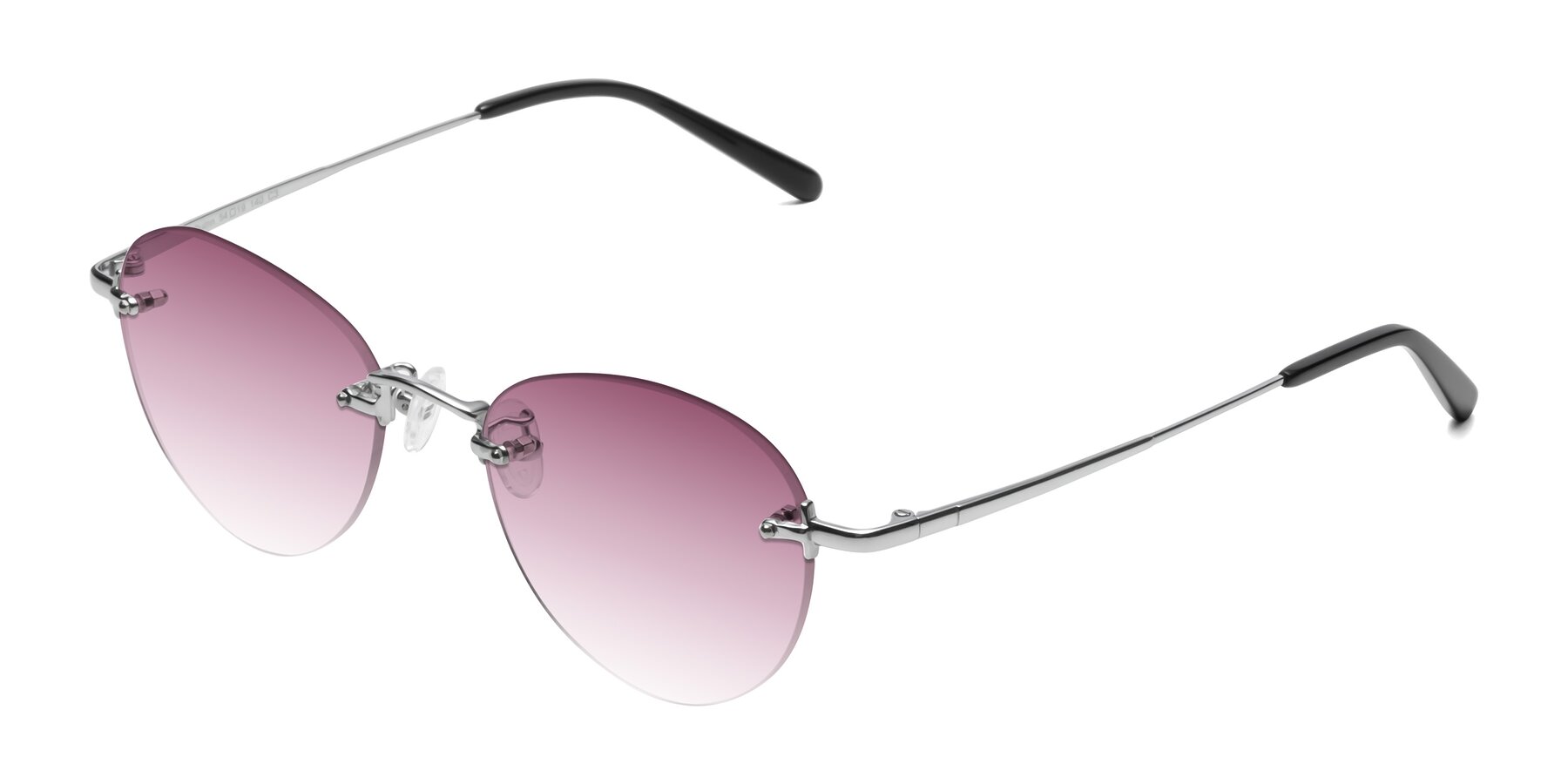 Angle of Quinn in Silver with Wine Gradient Lenses