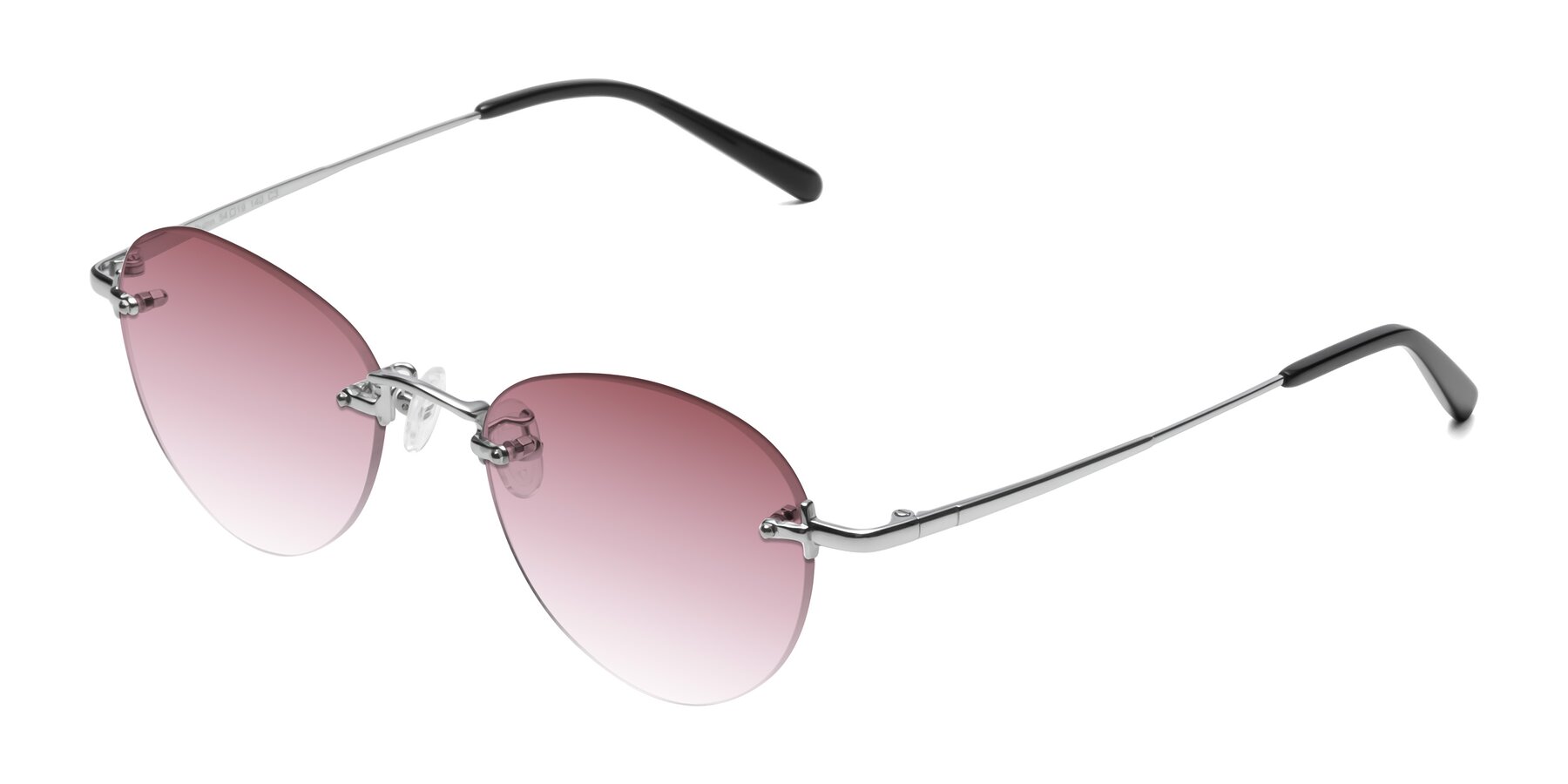 Angle of Quinn in Silver with Garnet Gradient Lenses