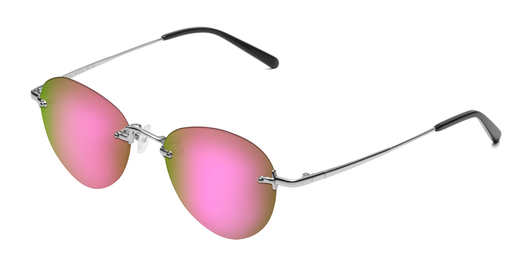 Angle of Quinn in Silver with Pink Mirrored Lenses