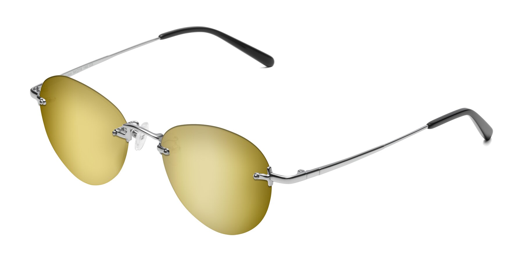 Angle of Quinn in Silver with Gold Mirrored Lenses