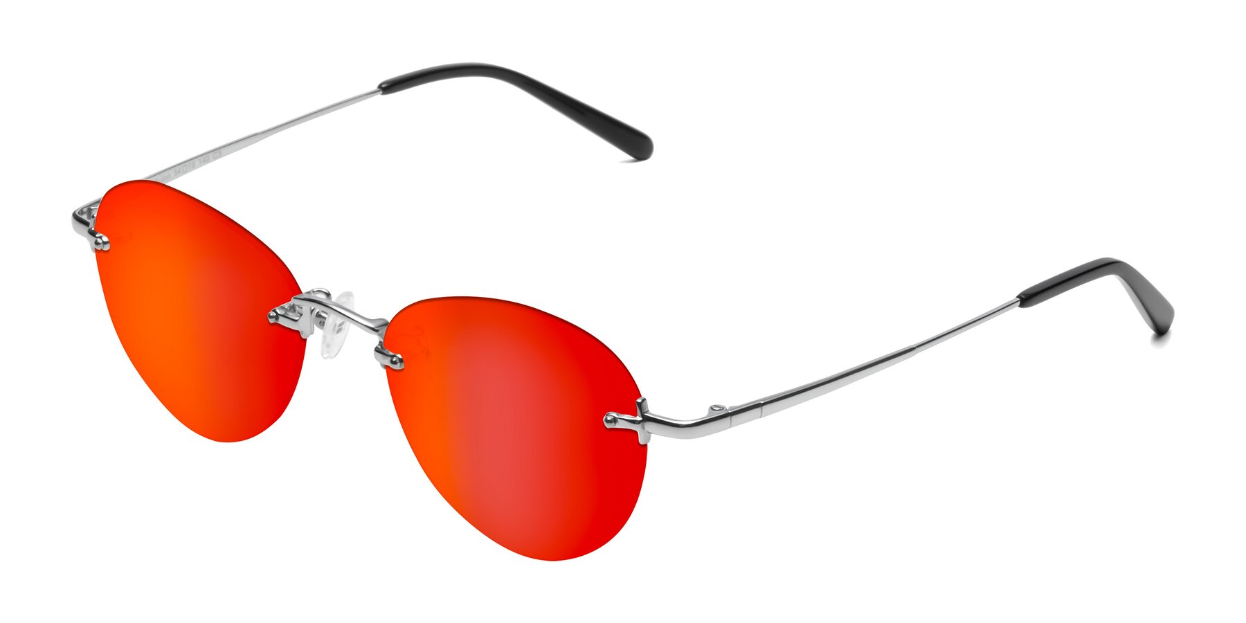 Angle of Quinn in Silver with Red Gold Mirrored Lenses