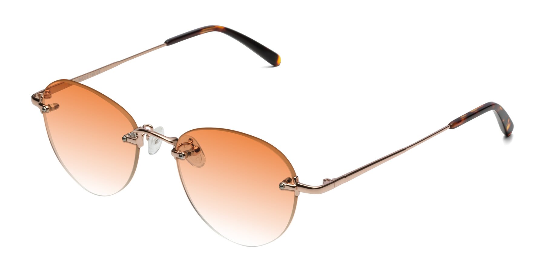Angle of Quinn in Rose Gold with Orange Gradient Lenses