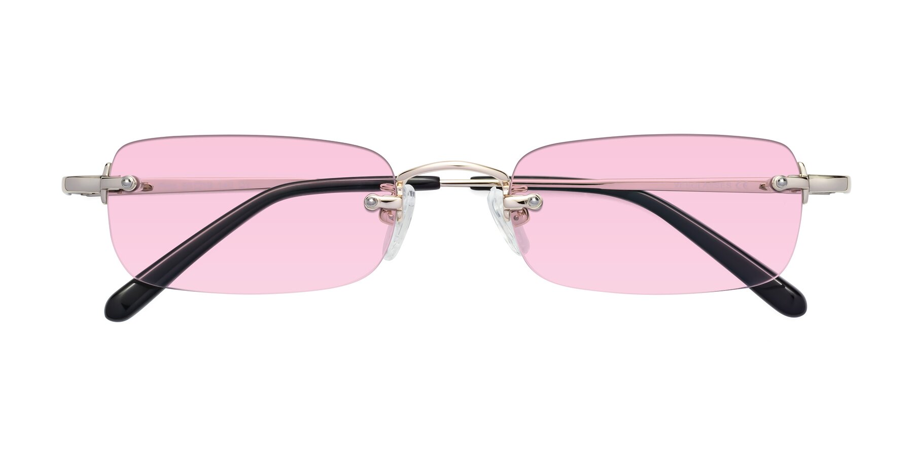 Folded Front of Finn in Light Gold with Light Pink Tinted Lenses