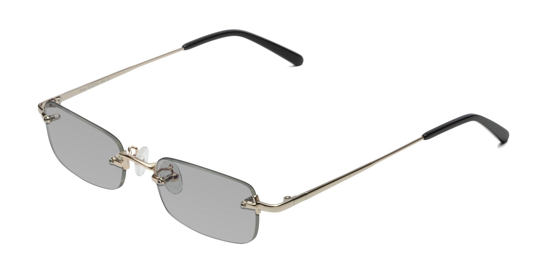Angle of Finn in Light Gold with Light Gray Tinted Lenses