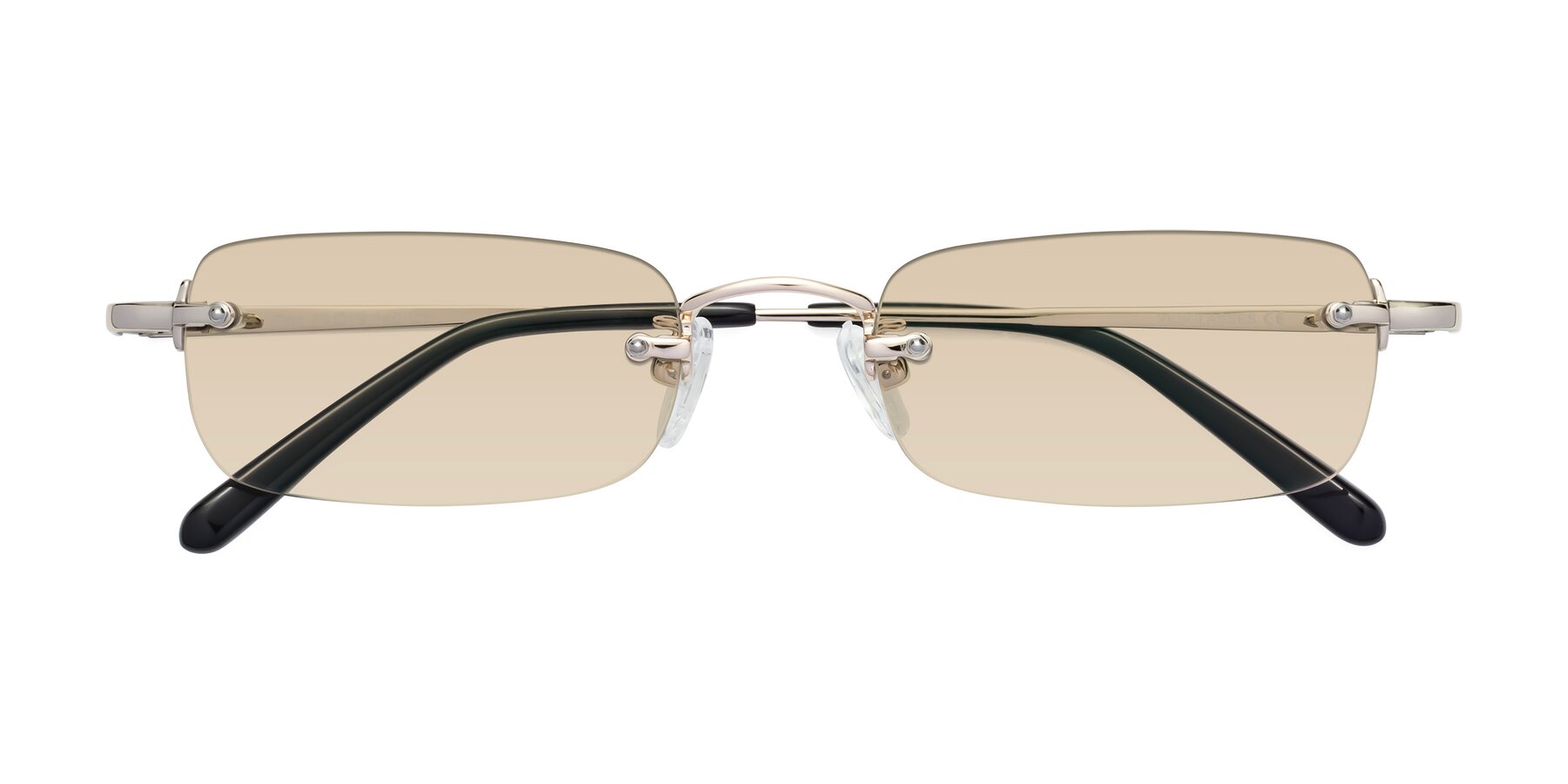 Folded Front of Finn in Light Gold with Light Brown Tinted Lenses