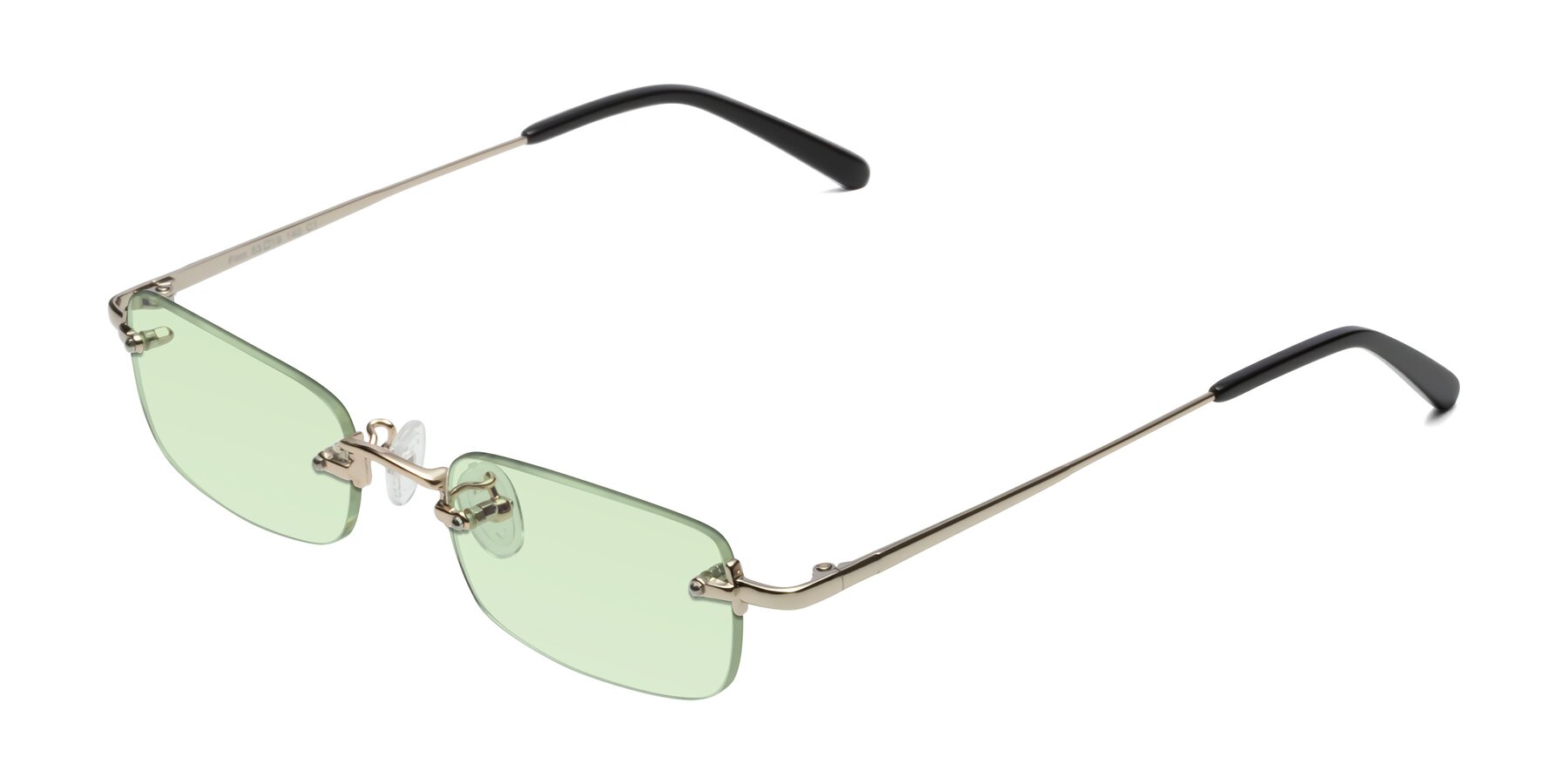 Angle of Finn in Light Gold with Light Green Tinted Lenses