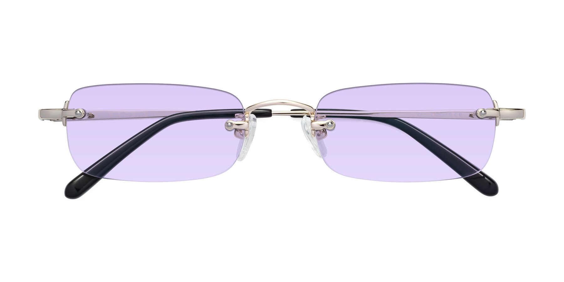 Folded Front of Finn in Light Gold with Light Purple Tinted Lenses