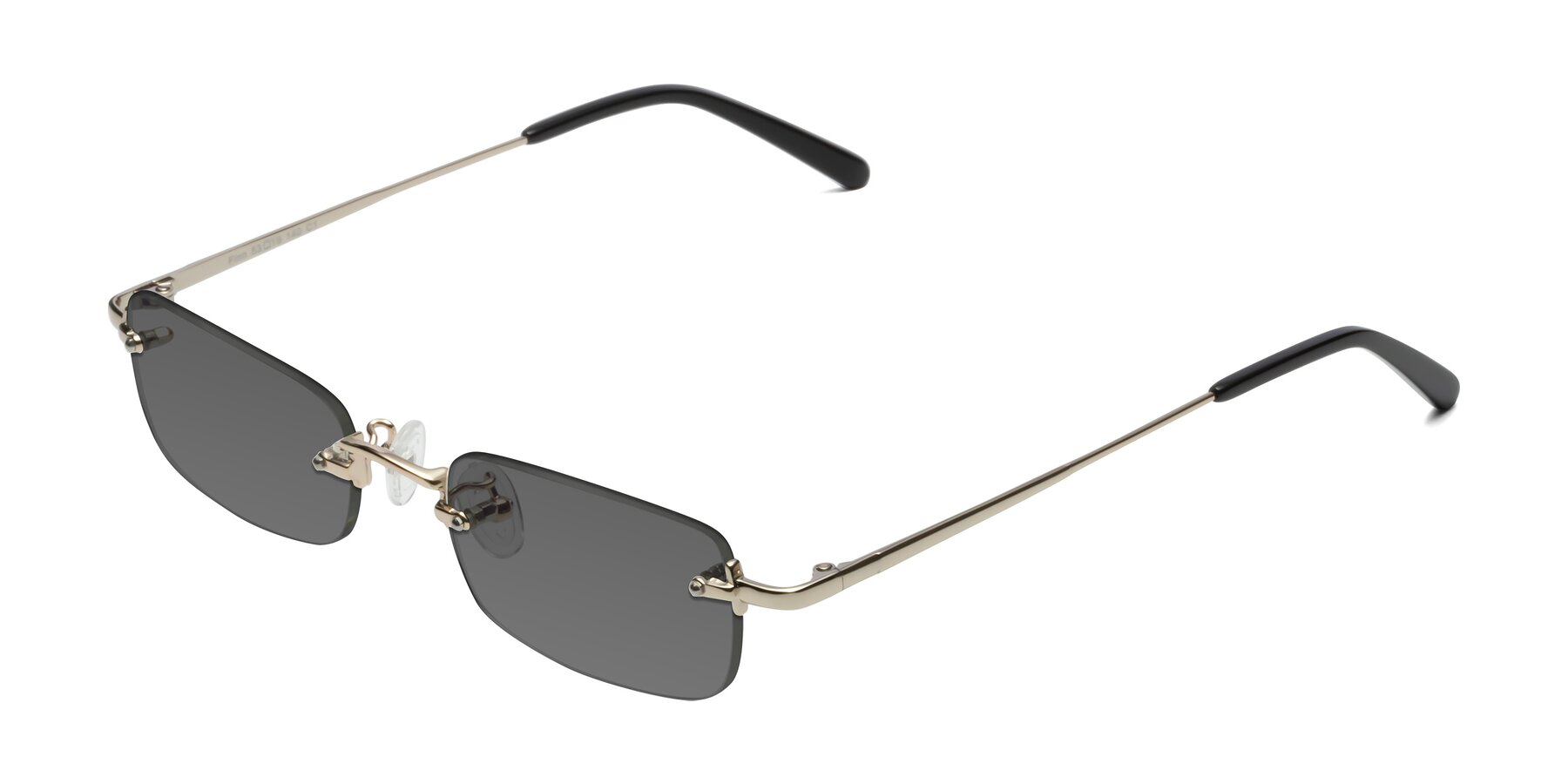 Angle of Finn in Light Gold with Medium Gray Tinted Lenses