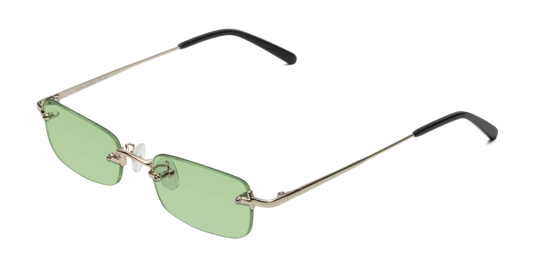 Angle of Finn in Light Gold with Medium Green Tinted Lenses