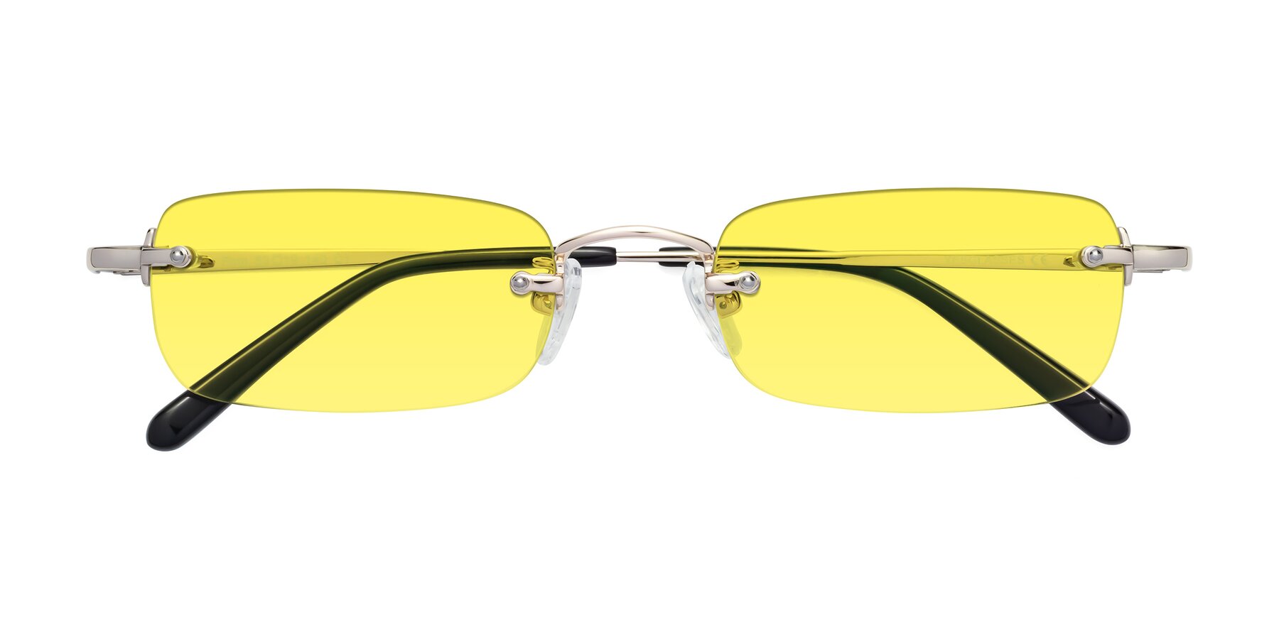 Folded Front of Finn in Light Gold with Medium Yellow Tinted Lenses