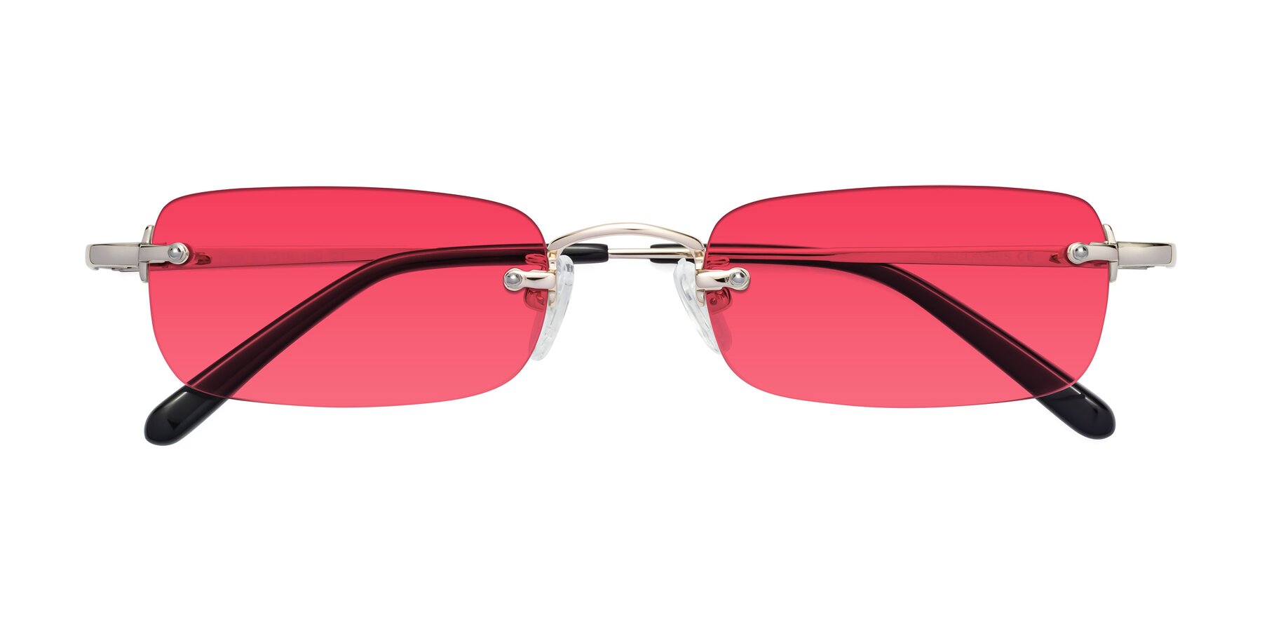 Folded Front of Finn in Light Gold with Red Tinted Lenses