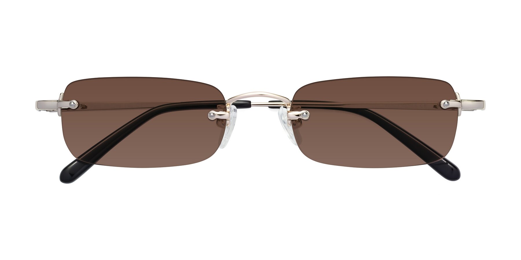 Folded Front of Finn in Light Gold with Brown Tinted Lenses