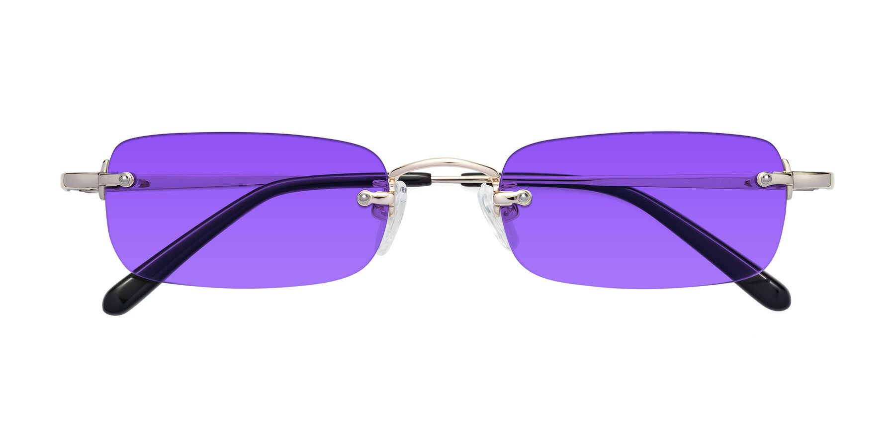 Folded Front of Finn in Light Gold with Purple Tinted Lenses