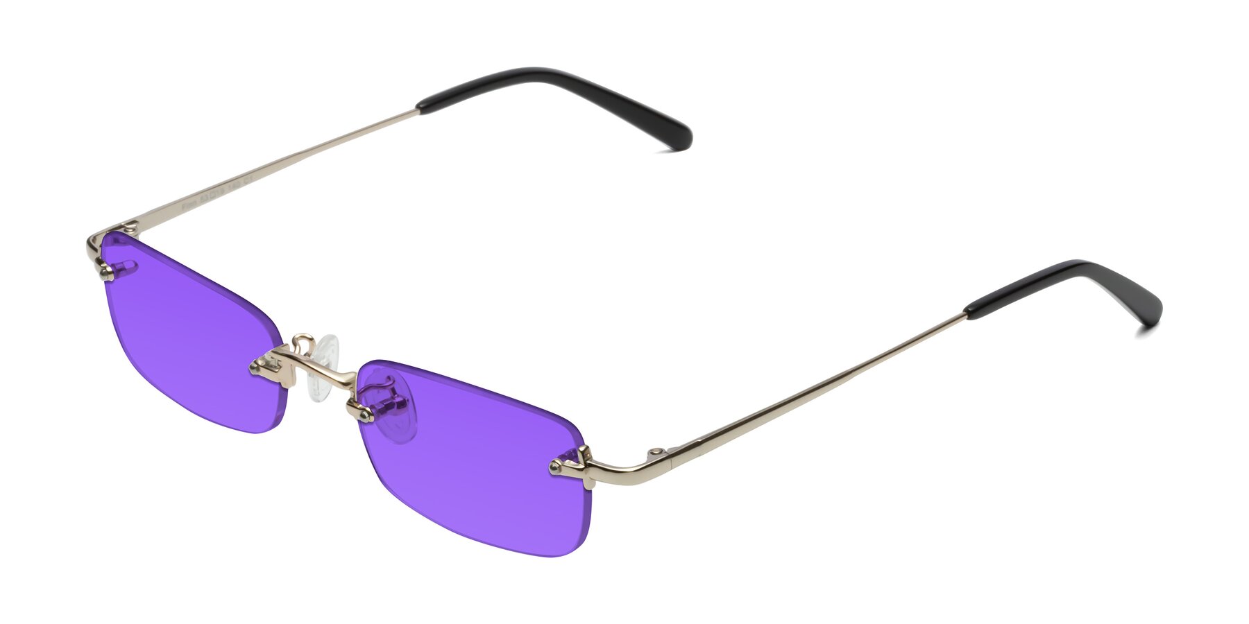 Angle of Finn in Light Gold with Purple Tinted Lenses