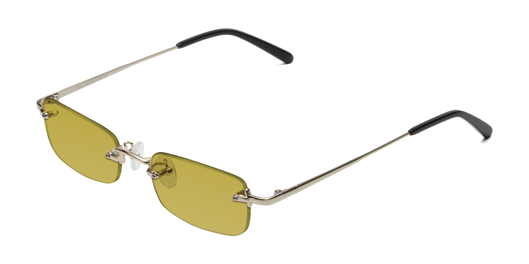 Angle of Finn in Light Gold with Champagne Tinted Lenses