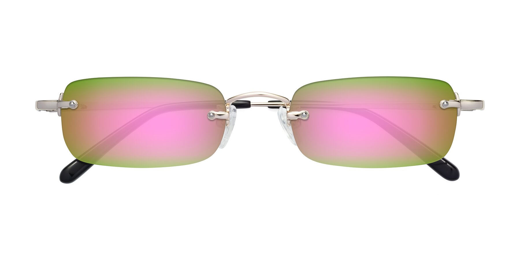 Folded Front of Finn in Light Gold with Pink Mirrored Lenses