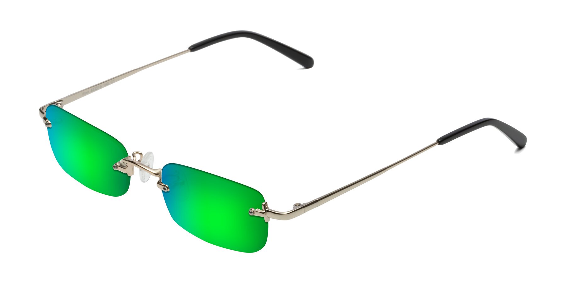 Angle of Finn in Light Gold with Green Mirrored Lenses