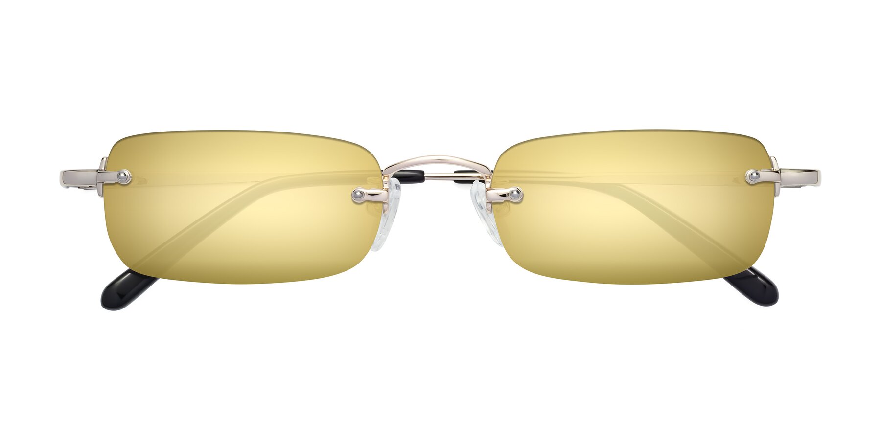 Folded Front of Finn in Light Gold with Gold Mirrored Lenses