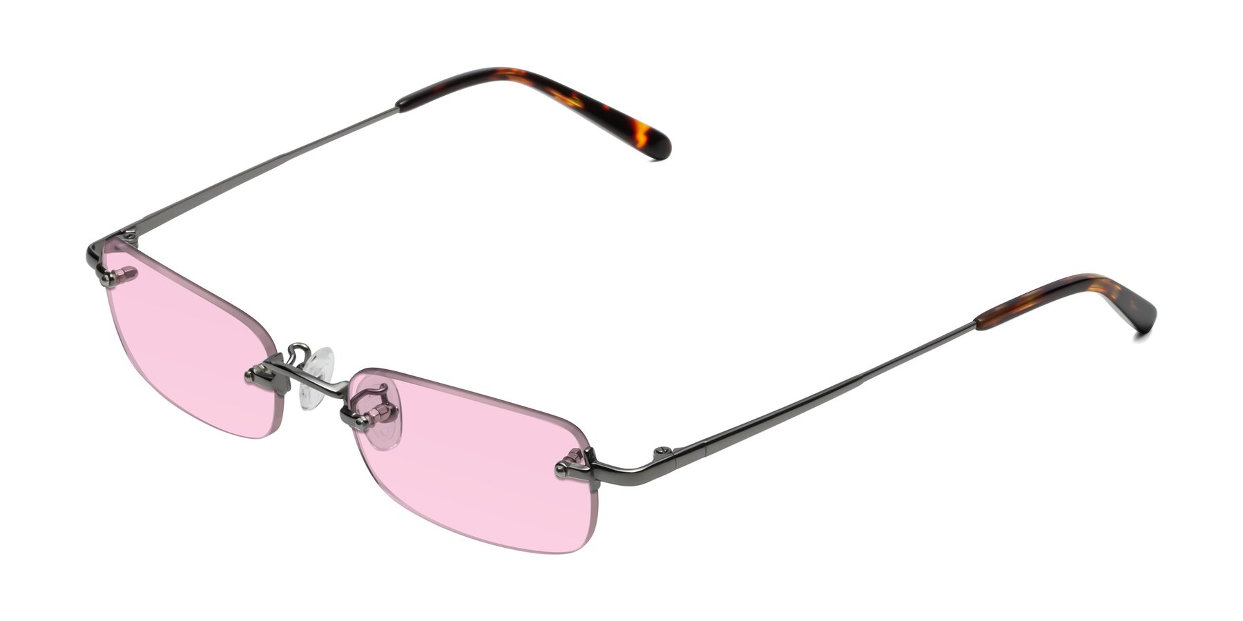 Angle of Finn in Gunmetal with Light Pink Tinted Lenses